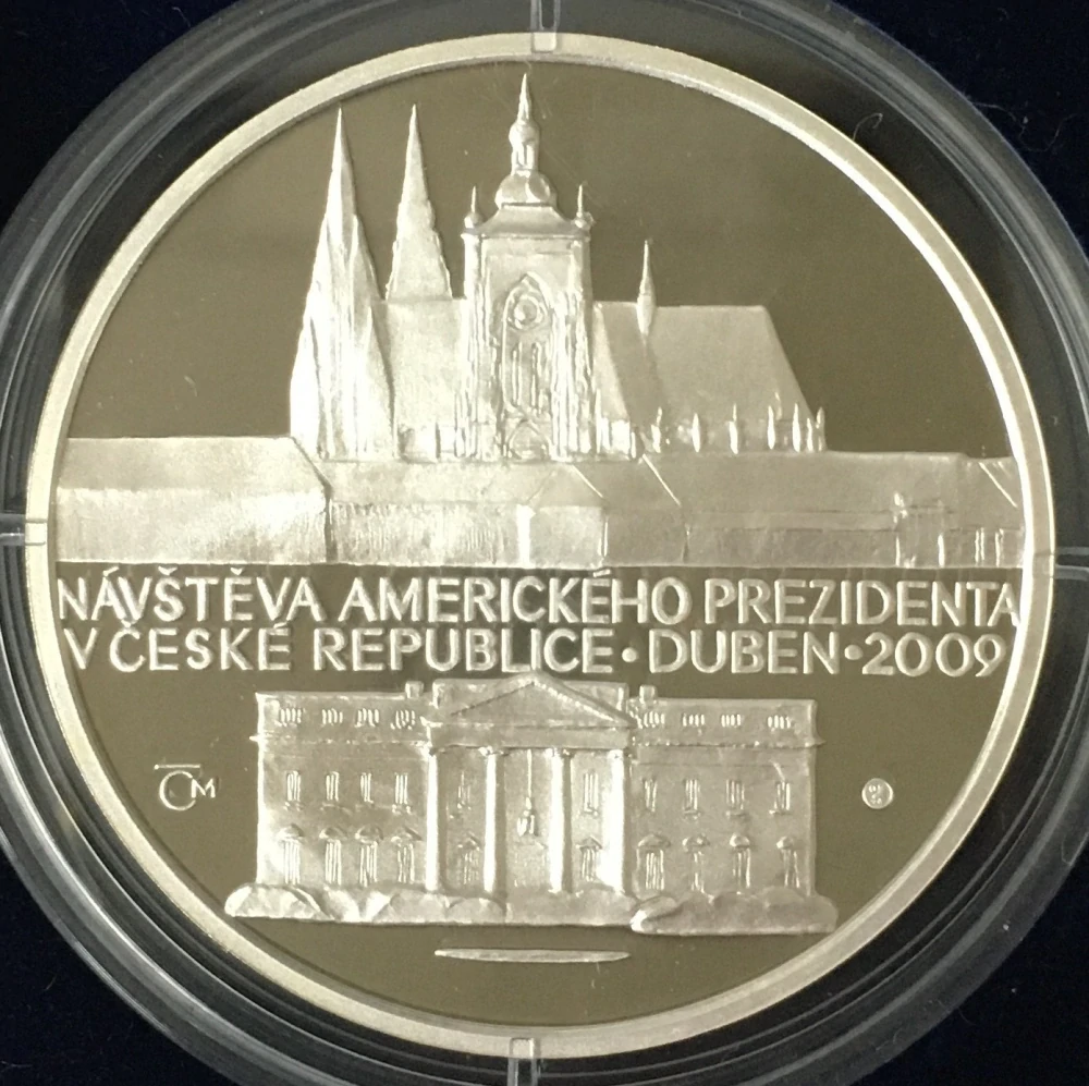 NÁVŠTĚVA AMERICKÉHO PREZIDENTA V PRAZE 2009 , jedna unce stříbra