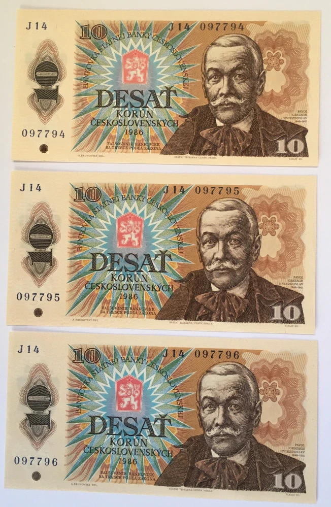 10 Kčs 1986, J14 , UNC , postupka 3 ks