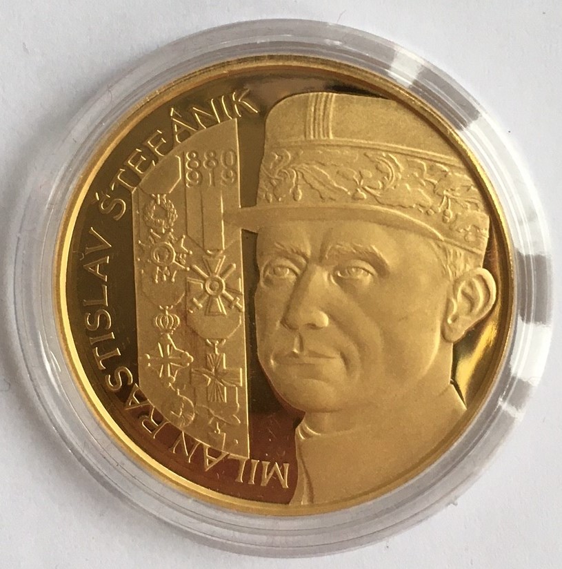 M. R. ŠTEFÁNIK 2019  PROOF , 100. výročí úmrtí , 50 ks , č. 40 ,SLEVA  , Prodáno 