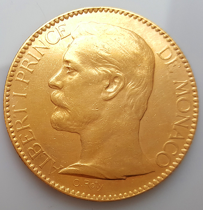 Monacký zlatý 100 Frank 1901 A – ALBERT I. , Prodáno