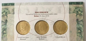 20 Kč sada Masaryk , Štefánik , Beneš - 2018