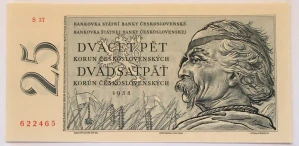 25 Kčs 1958 série S37 622465 , UNC