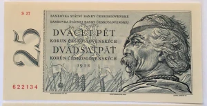 25 Kčs 1958 série S37 622134 , UNC