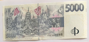 5000 Kč s přítiskem , série 01C , včetně přebalu