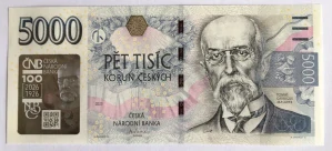 5000 Kč s přítiskem , série 01C , včetně přebalu