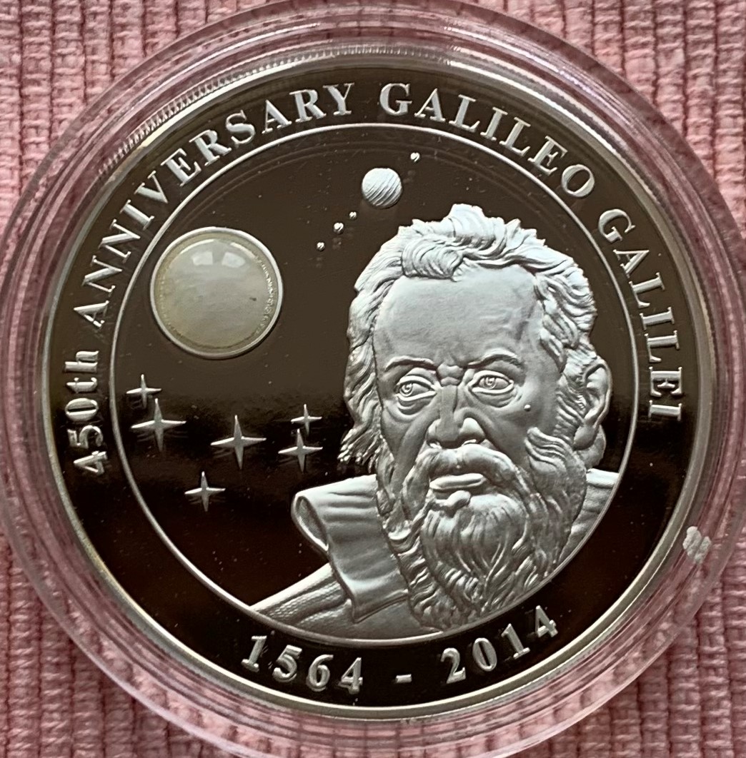 2 Oz stříbrná mince - Galileo Galilei - 450. výročí