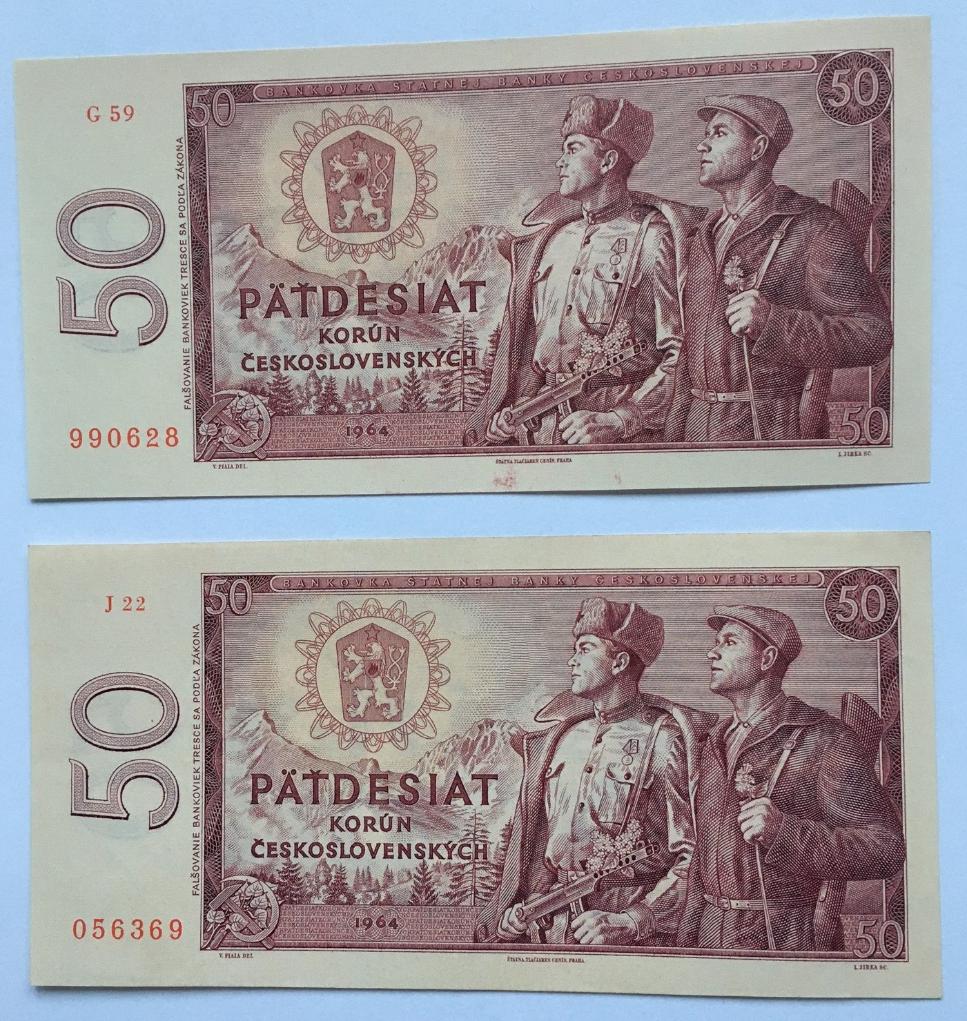 50 Kčs 1964  série  G59  ,  UNC  , prodáno
