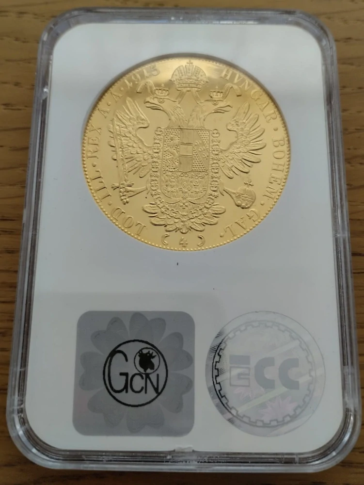 Čtyřdukát Františka Josefa I. 1915 , PROOF , Novoražba