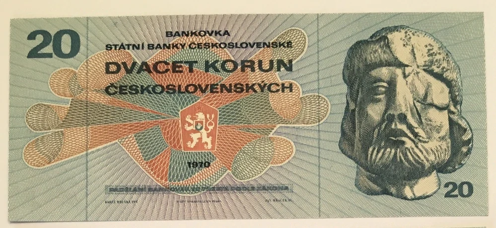 20 Kčs 1970 , F25, č. 750426 , UNC