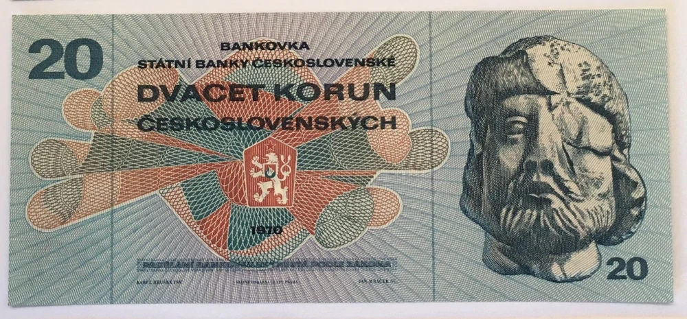 20 Kčs 1970 , F22, č. 658673 , UNC