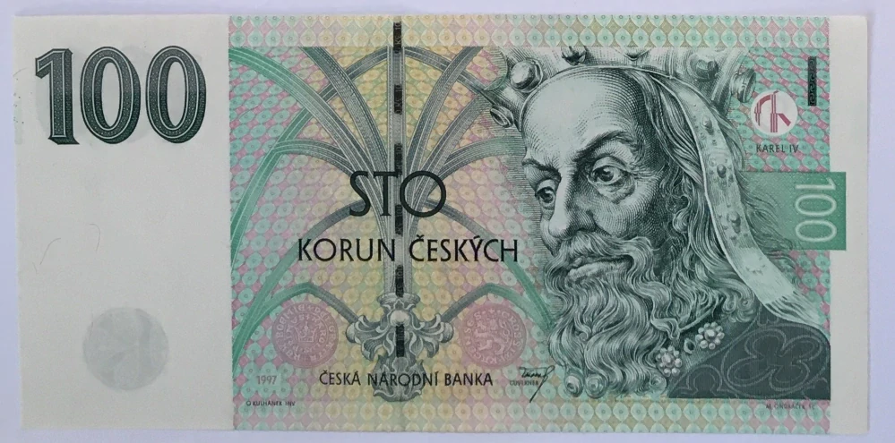100 Kč 1997 , série H 63 , UNC