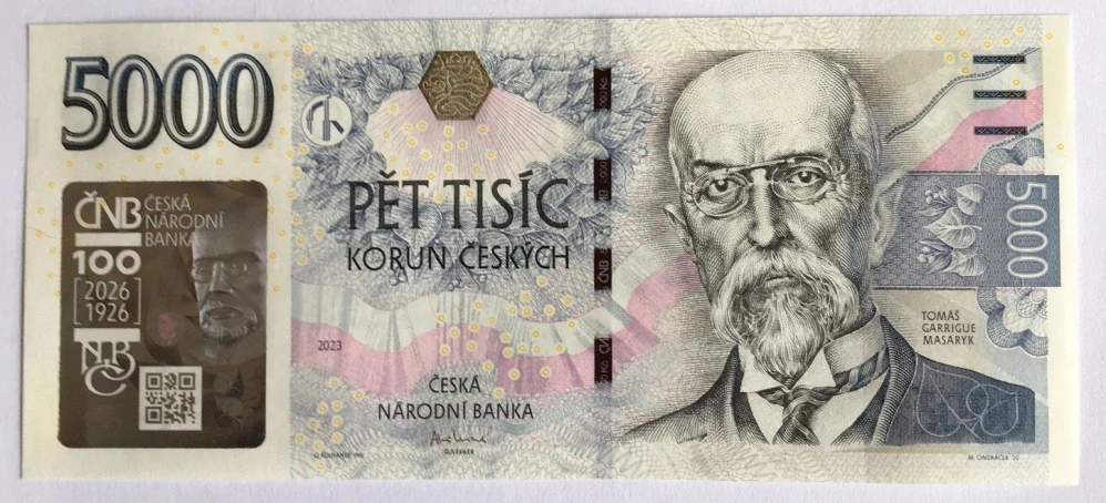 5000 Kč s přítiskem , série 01C , včetně přebalu