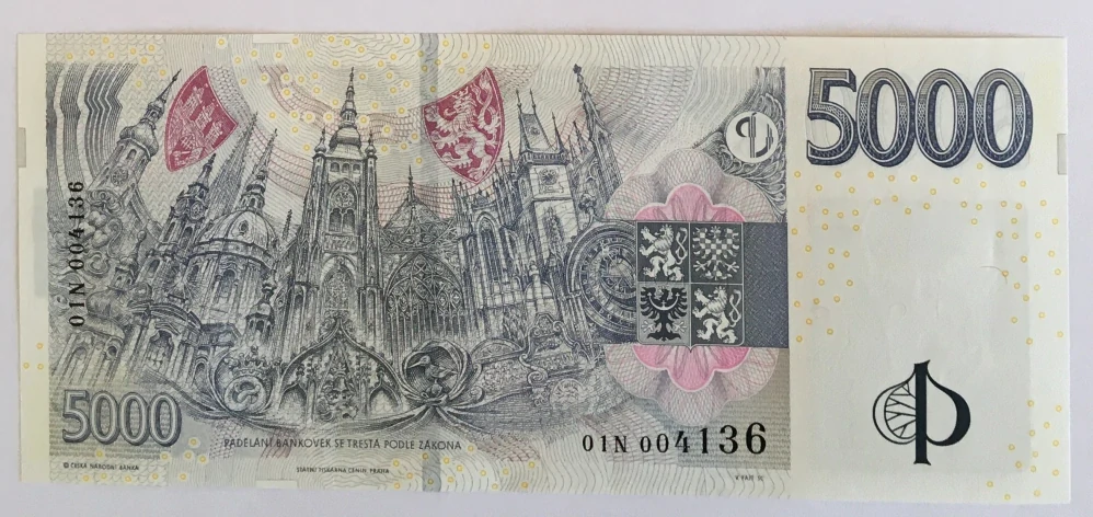 5000 Kč s přítiskem , 01N 004136