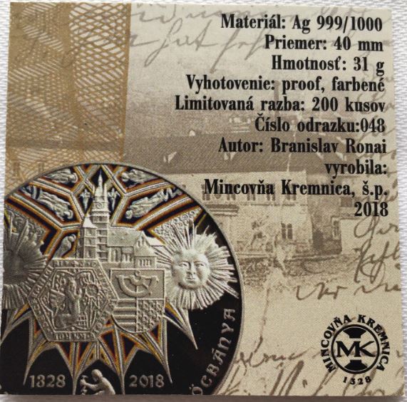 690 let Kremnice PROOF ,Ag ,jen 200 ks , emise 2018 , Prodáno