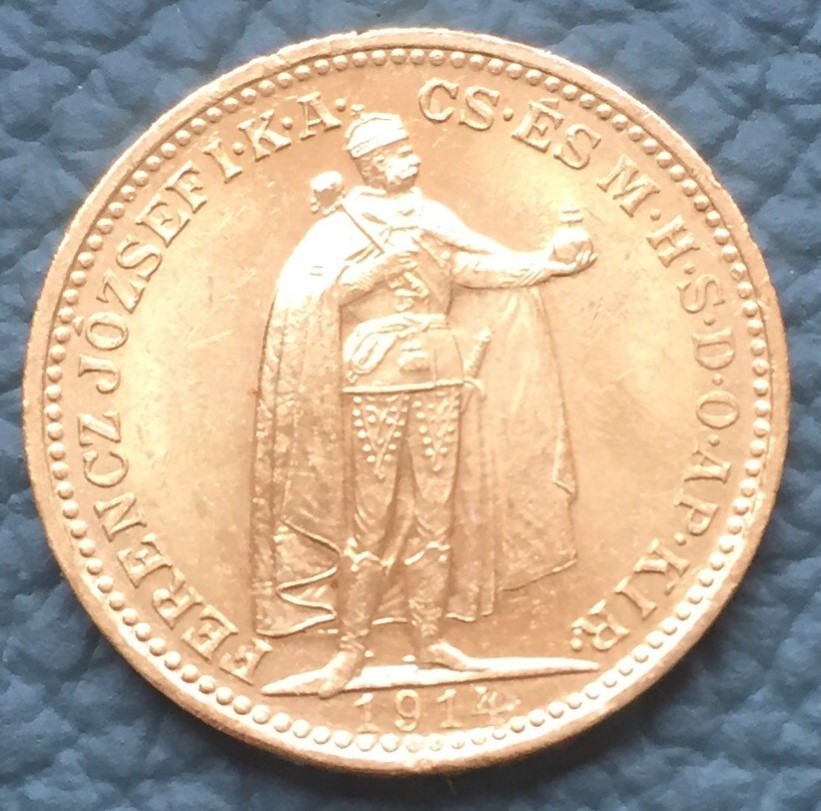 Zlatá 20 Koruna F.J.I. 1914 KB , luxusní , vzácnější , PRODÁNO