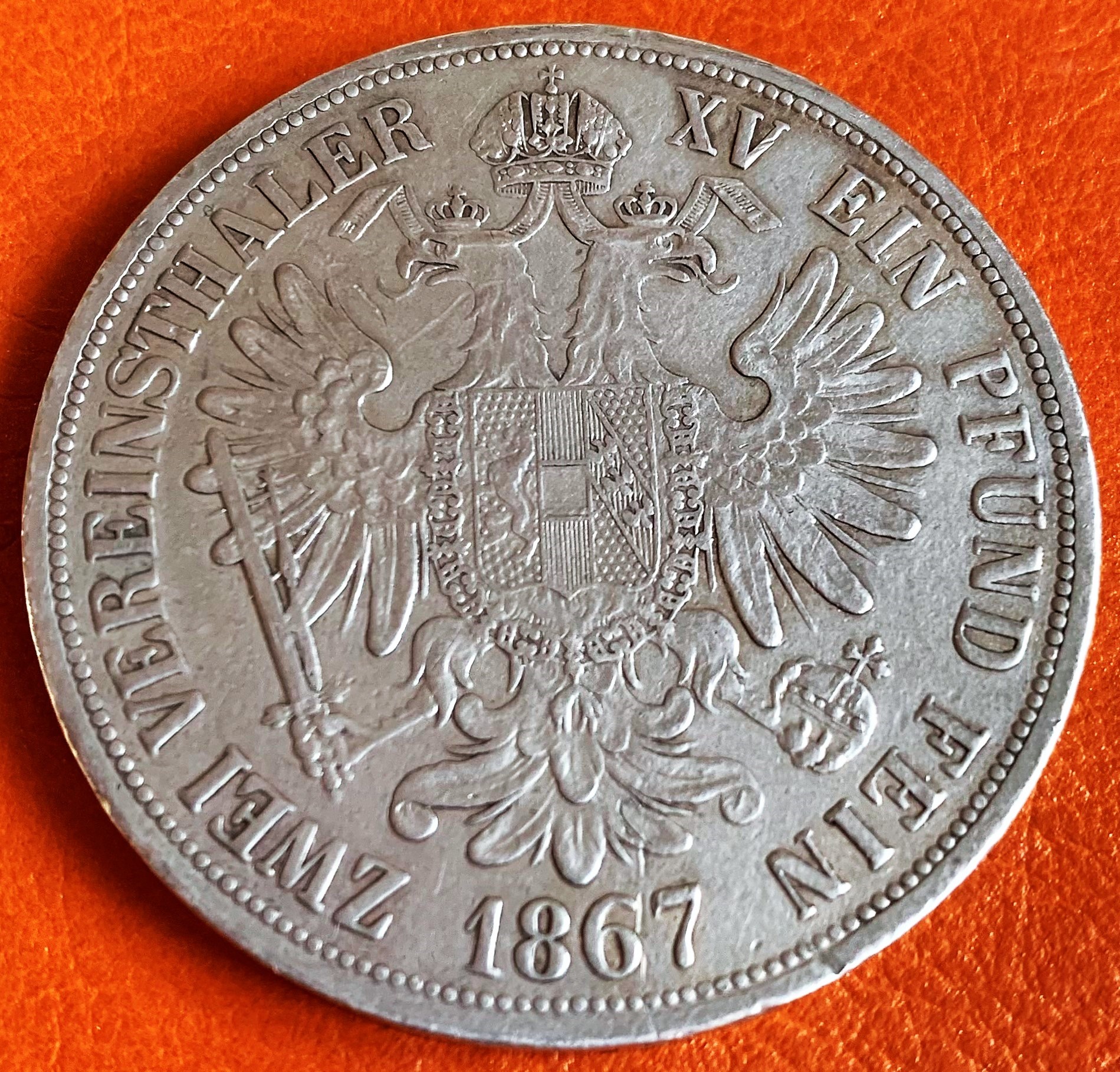 SPOLKOVÝ 2 TOLAR 1867 A (2 VEREINSTALER) - VZÁCNÁ STŘÍBRNÁ MINCE - Luxusní - VELKÁ SLEVA - Prodáno