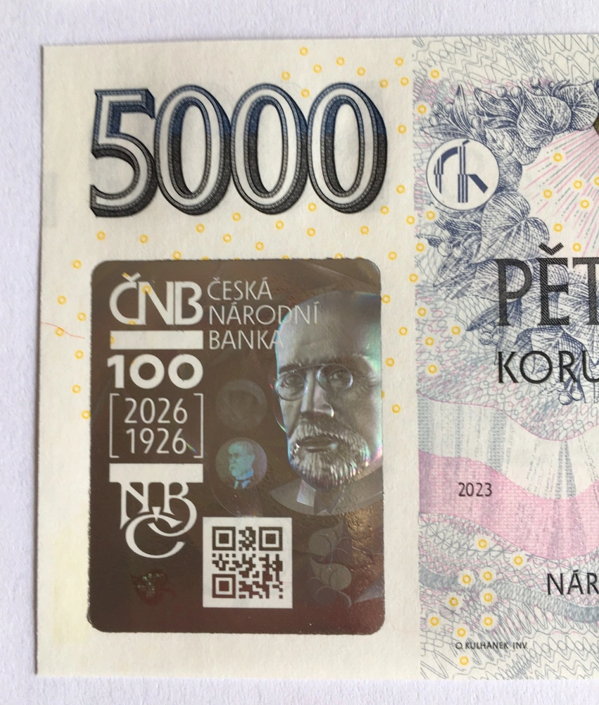 5000 Kč s přítiskem , série 01C , včetně přebalu