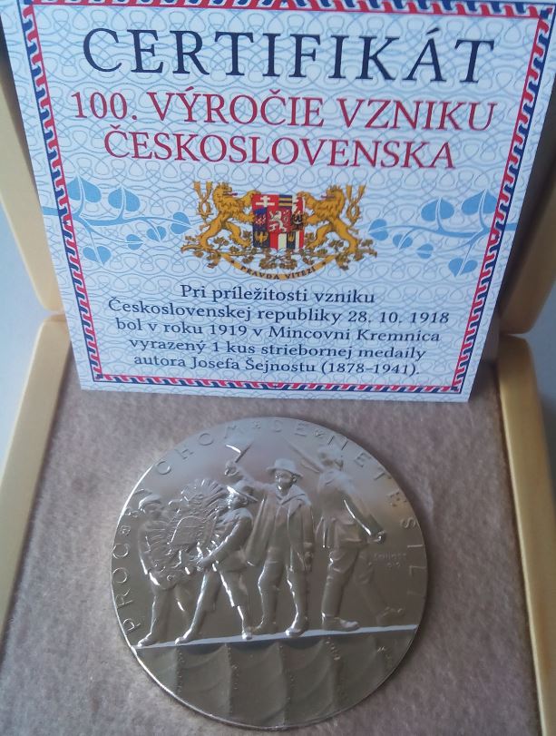 Medaile vznik ČSR od Šejnosta - 2018 , 60 ks , číslo 16 ,  SLEVA  !! , Prodáno