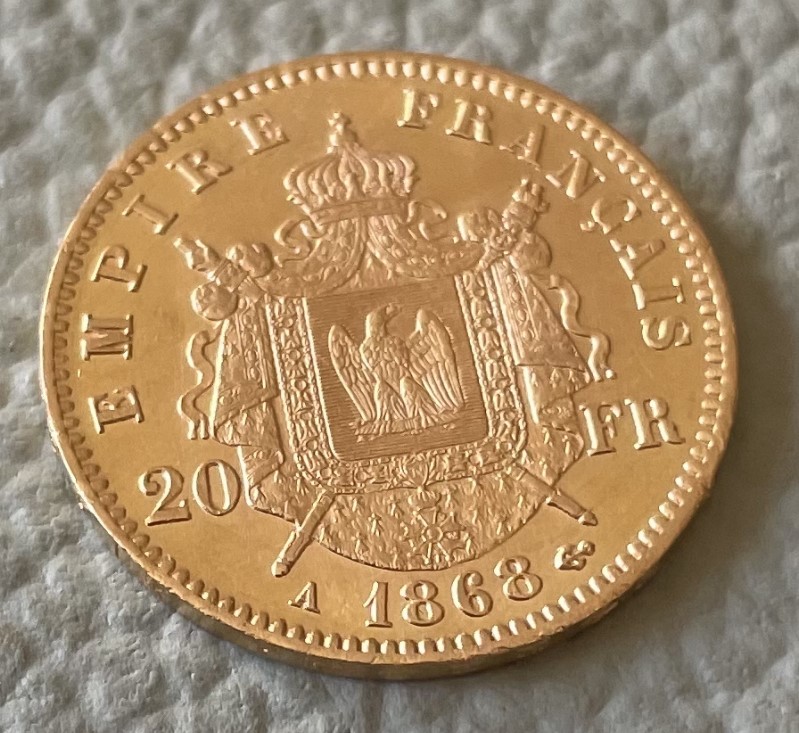 Zlatý Francouzský 20 Frank 1868 A – NAPOLEON III   * VÝJIMEČNÁ ZACHOVALOST !!! - Prodáno 