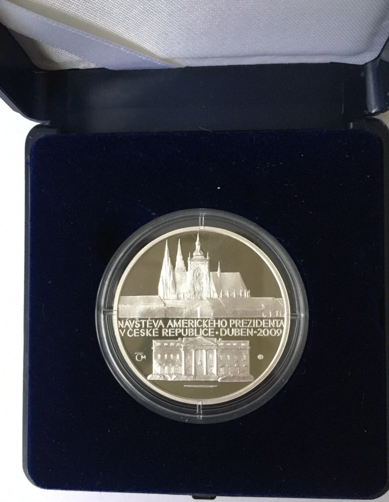 NÁVŠTĚVA AMERICKÉHO PREZIDENTA V PRAZE 2009 , jedna unce stříbra