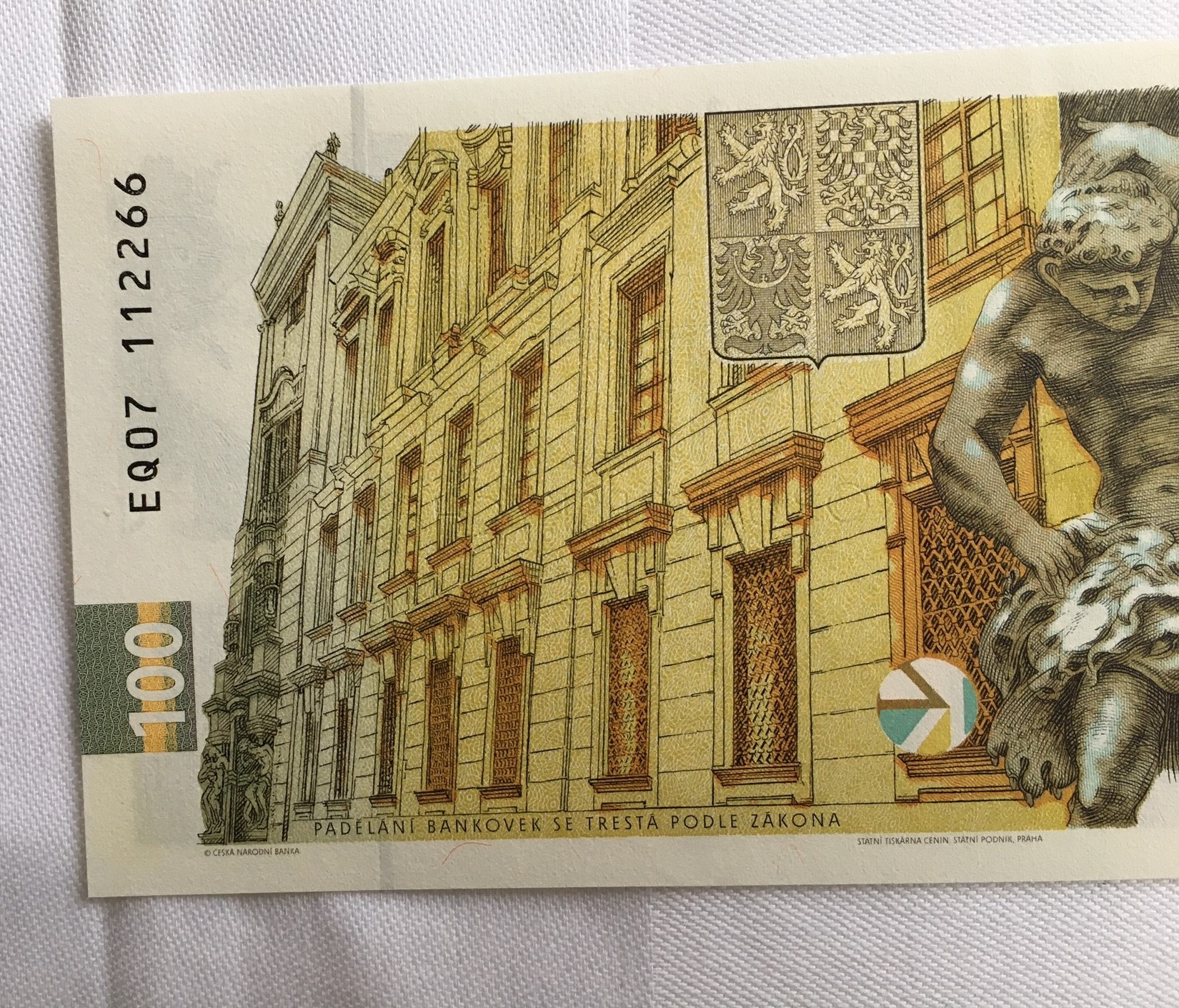 100 Kč bankovka ENGLIŠ - TOP -  EQ 07  112266 ,  luxusní mimořádné číslo , sleva