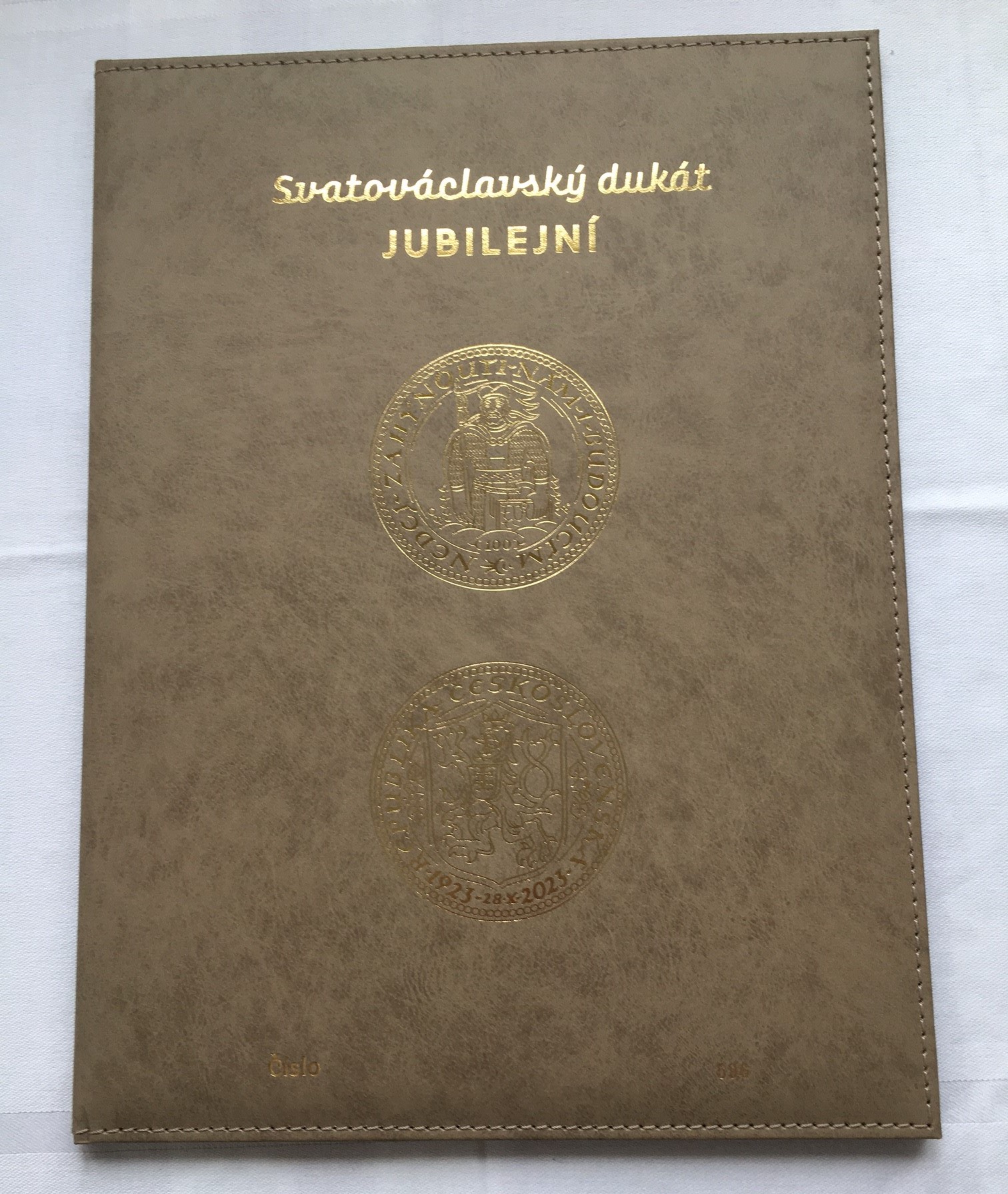 Svatováclavský dukát jubilejní 1923 - 2023 , číslovaný , č. 596 , PRODÁNO