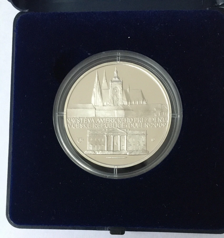 NÁVŠTĚVA AMERICKÉHO PREZIDENTA V PRAZE 2009 , jedna unce stříbra
