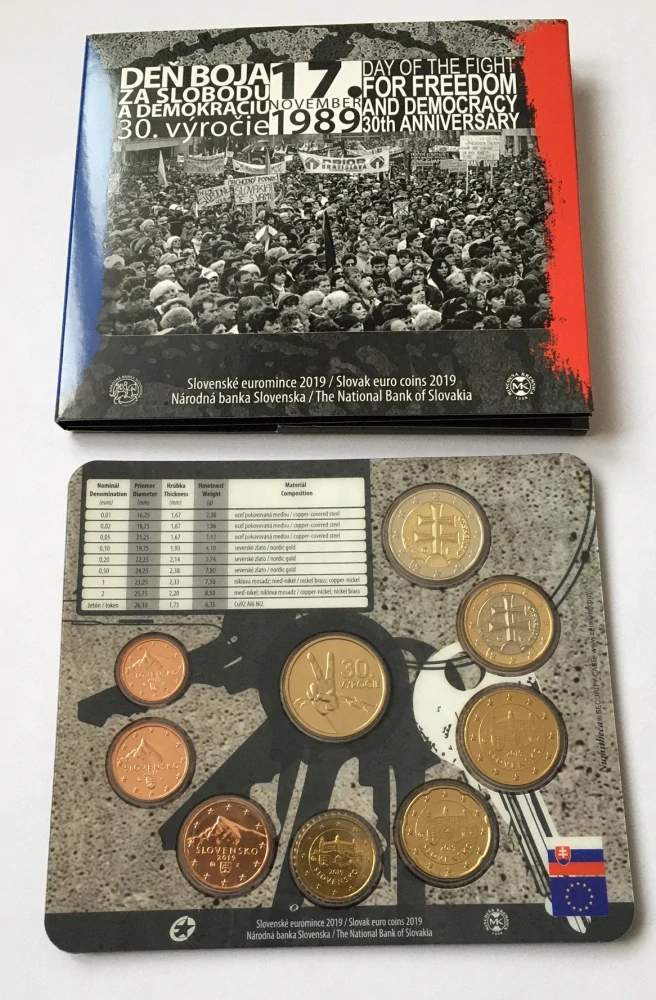 30. VÝROČÍ SAMETOVÉ REVOLUCE - Slovensko - SADA EUROMINCÍ BK , emise 2019