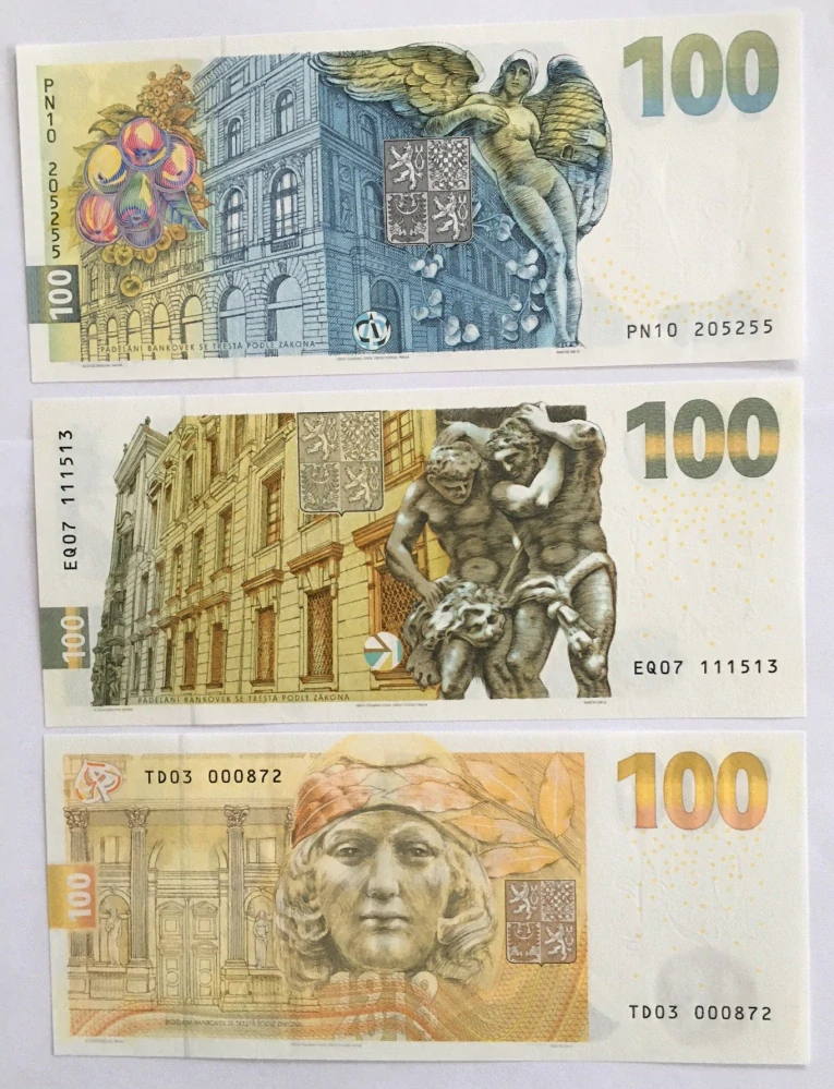 RAŠÍN + ENGLIŠ + POSPÍŠIL , SADA pamětních bankovek 100 Kč