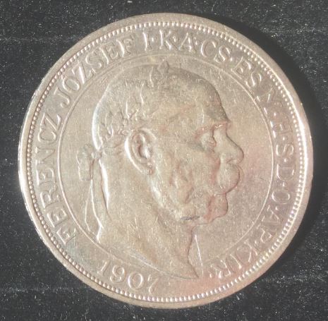 5 Korona 1907 KB - 40.výročí korunovace - Prodáno 