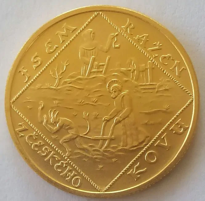Dvojdukát -Jsem ražen z českého kovu  2018 - 100. výročí vzniku ČSR  , jen 228 ks , č. 137 , Vzácné - Prodáno 
