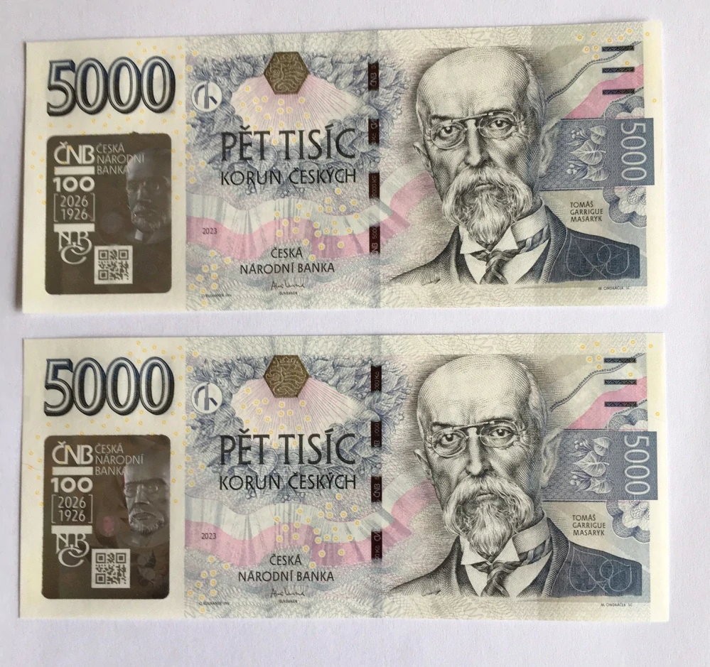 5000 Kč s přítiskem , série 01C , včetně přebalu