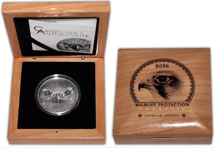 Vzácná stříbrná mince Raroh velký 1 Oz Wildlife Protection 2016 Antique Standard - Luxusní